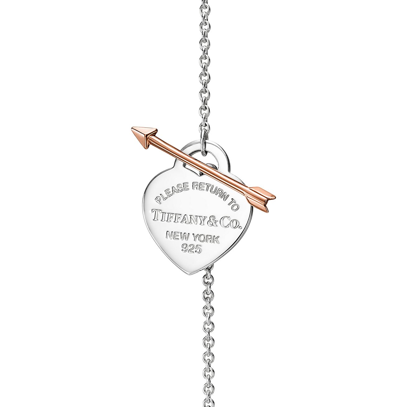 Tiffany & Co. Return to  Lovestruck Heart Tag Pendant in Silver and Rose Gold, Medium