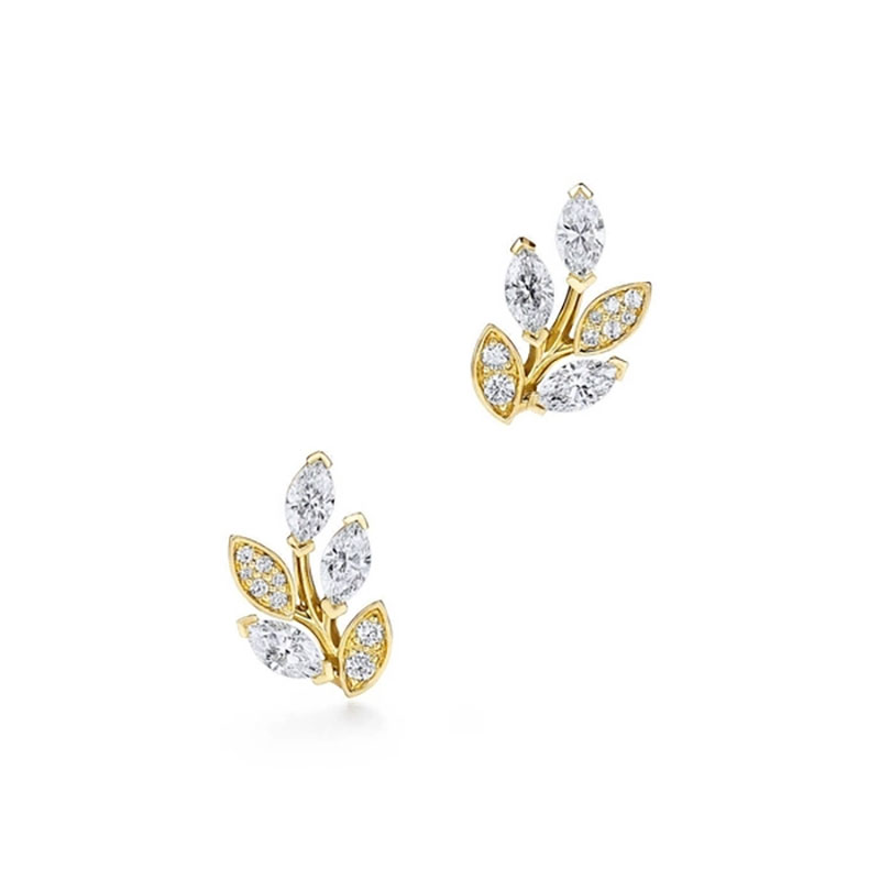 Tiffany & Co. VictoriaTM Stainless steel and gold plating gold diamond chandelier earrings