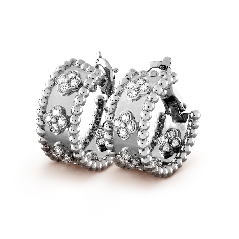 Van Cleef & Arpels Perlee clovers hoop earrings