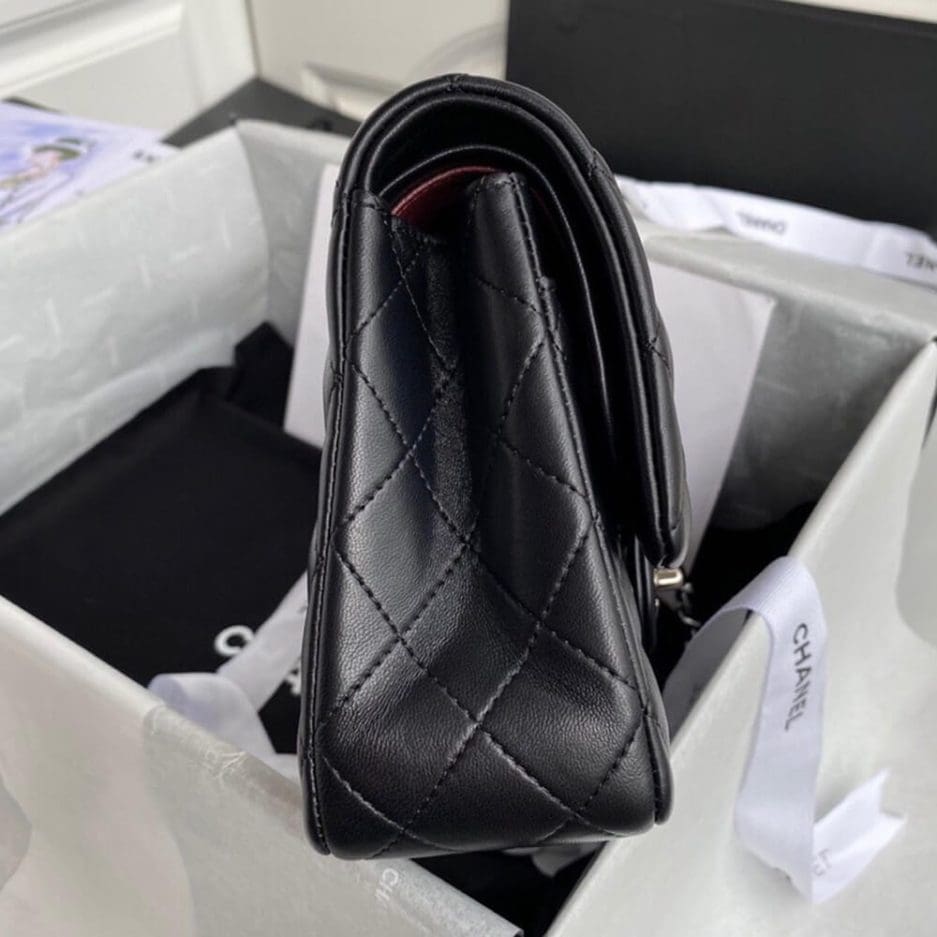 Chanel Classic Handbag Lambskin & Silver Metal A01112