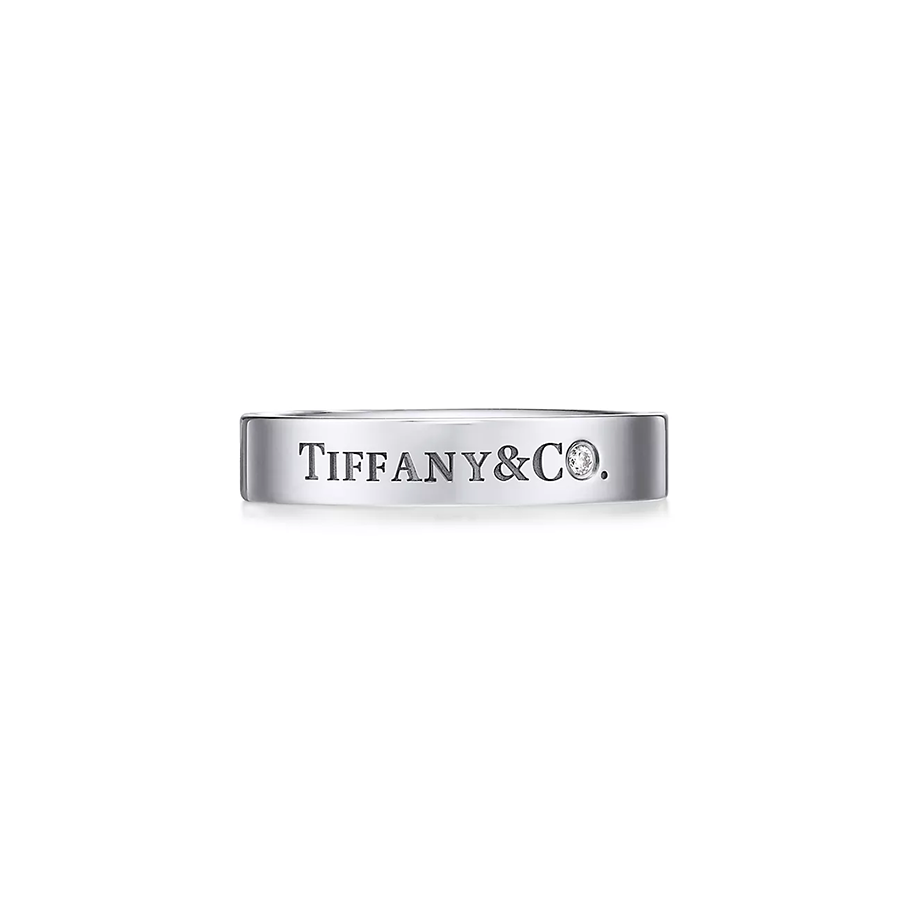 Tiffany & Co. Band Ring in Platinum with a Diamond