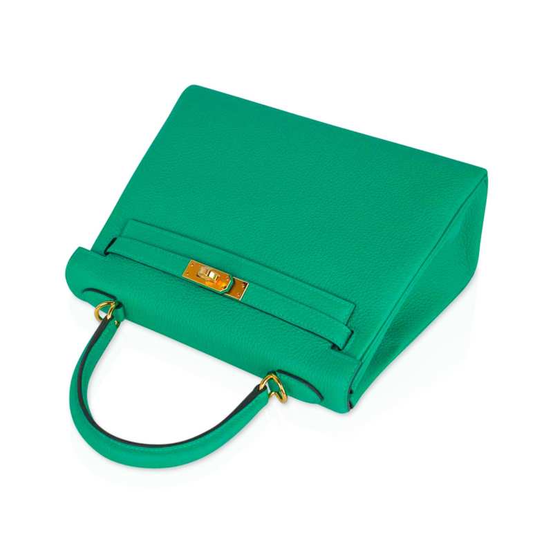 Kelly Retourne 25 Bag Menthe Togo Gold Hardware New w/Box