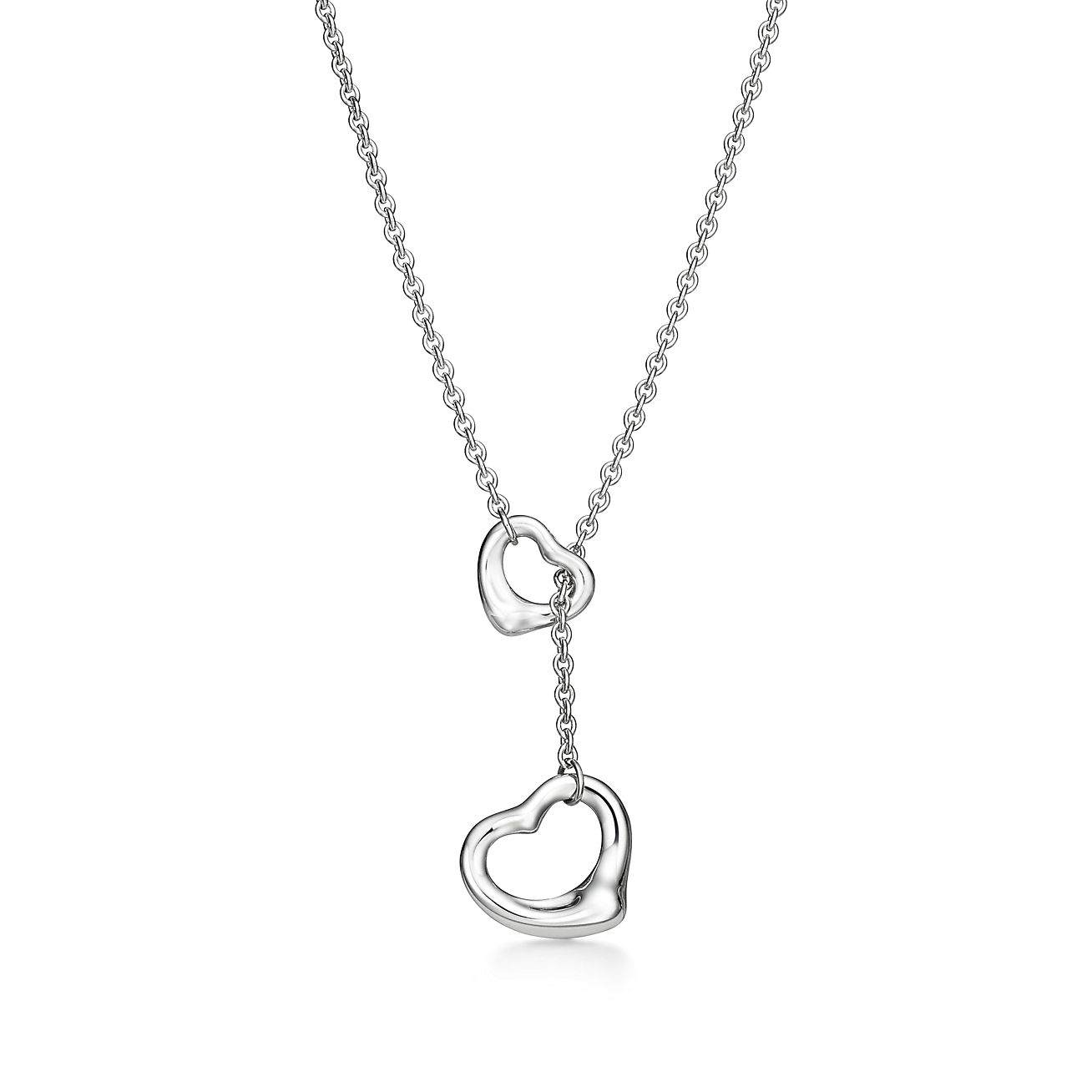 Tiffany & Co. Elsa Peretti Open Heart Lariat Necklace in Silver, 16 mm