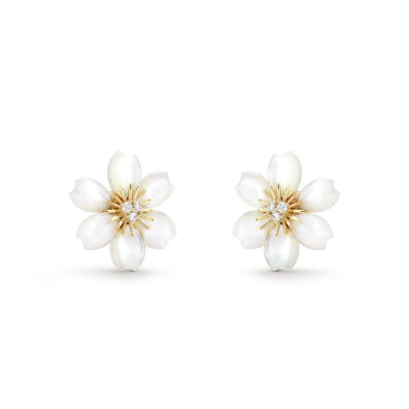 Van Cleef & Arpels Rose de Noel earrings, mini model