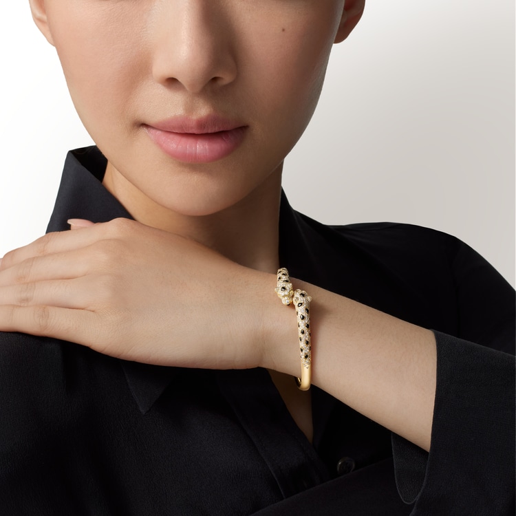 Panthere de Cartier bracelet, small model, half-paved