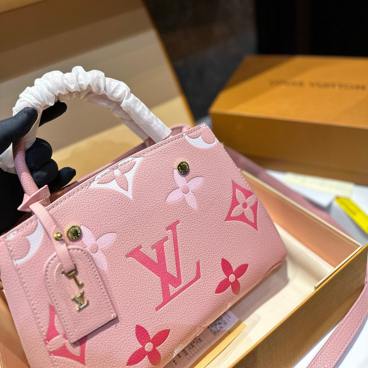 Bicolor Monogram Emplant Shoulder Bag