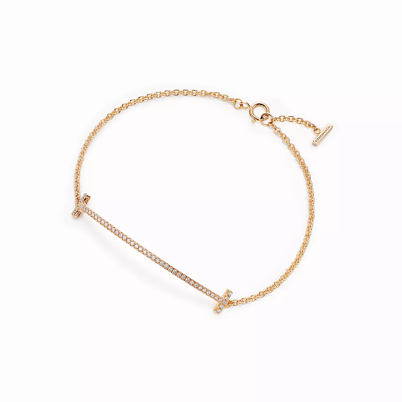 Tiffany & Co. T Smile Bracelet in Yellow Gold with Diamonds