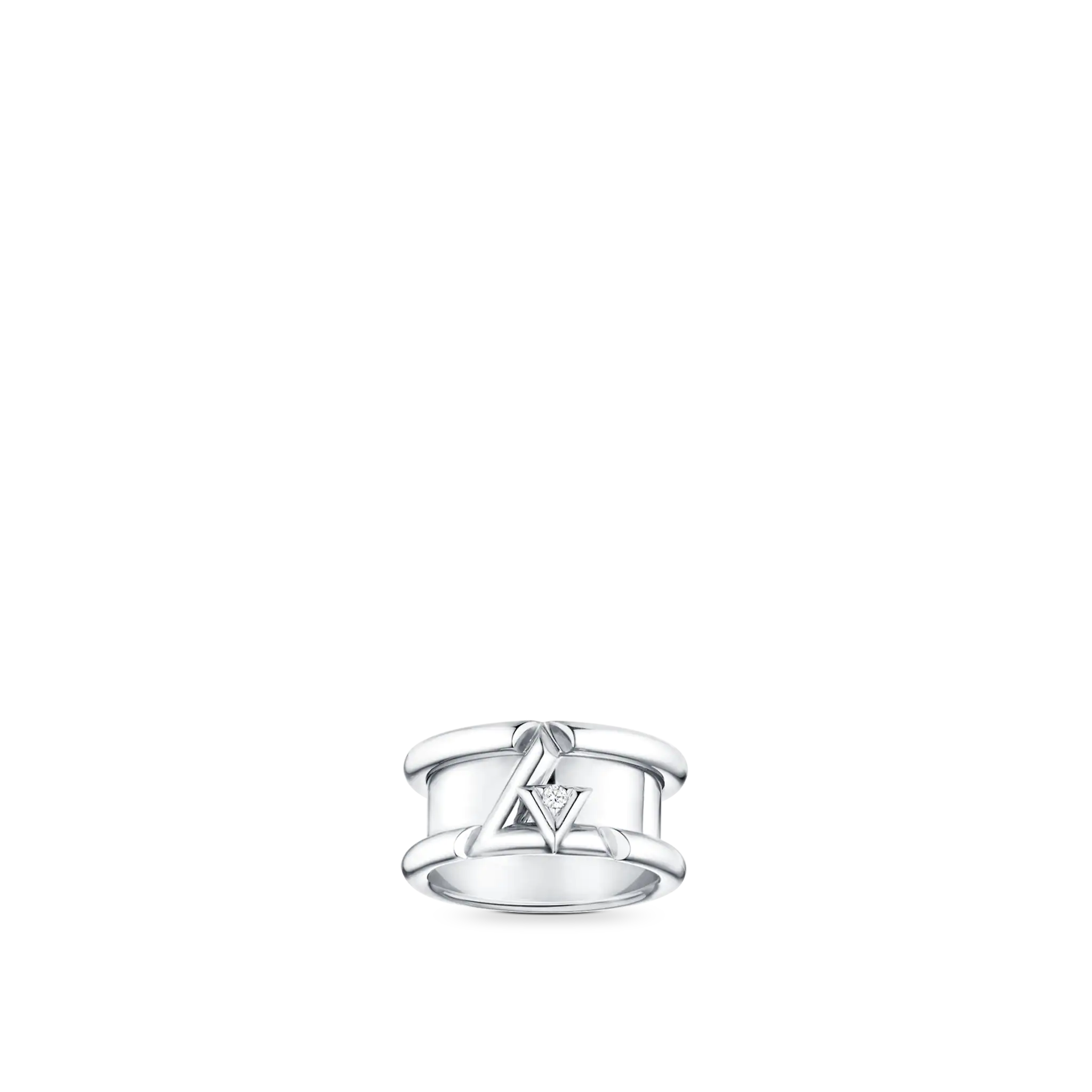 Louis Vuitton Volt One Band Ring, White Gold And Diamond