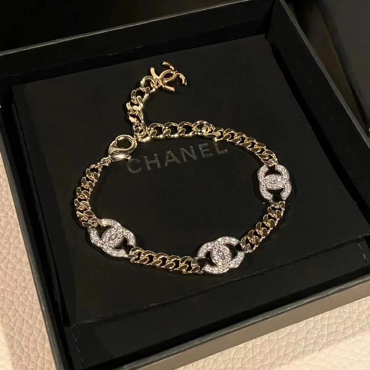Sparkling Diamond Double C Bracelet