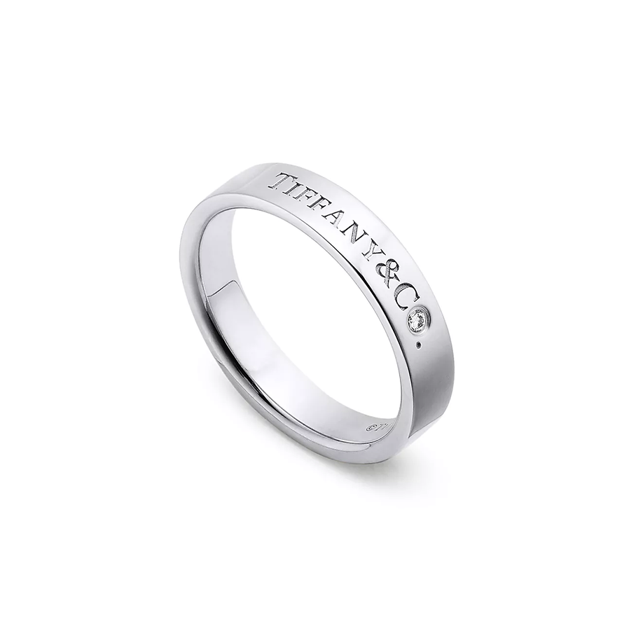 Tiffany & Co. Band Ring in Platinum with a Diamond