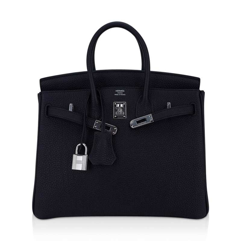 Birkin 25 Bag Black Togo Leather with Palladium Hardware