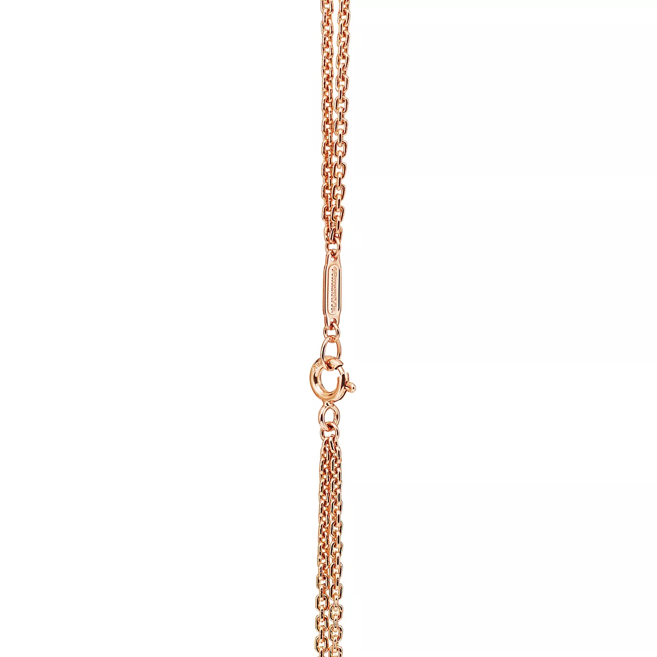 Tiffany & Co. HardWear Double Link Pendant in Stainless steel and gold plating Rose Gold with Pave Diamonds