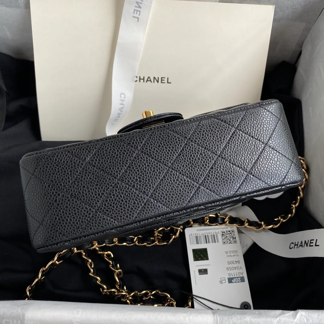 Chanel Mini Classic Handbag Black For Women 6.7in/17cm