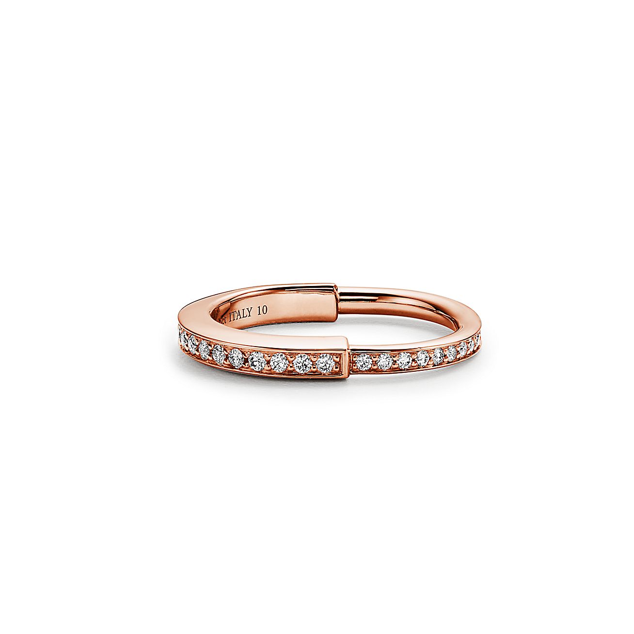 Tiffany & Co. Lock Ring in Rose Gold with Pave Diamonds
