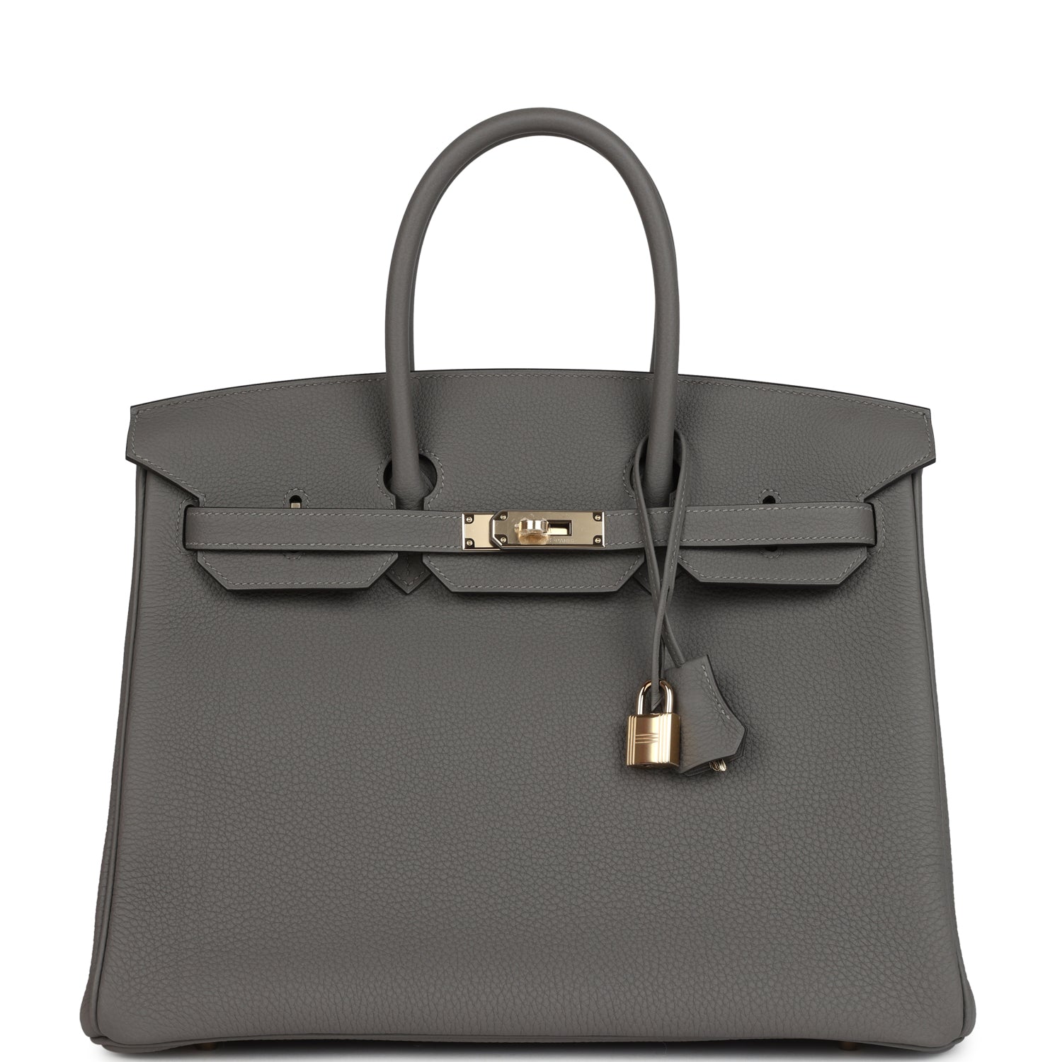 Birkin 35 Handbag Grey Togo with Gold Hardware