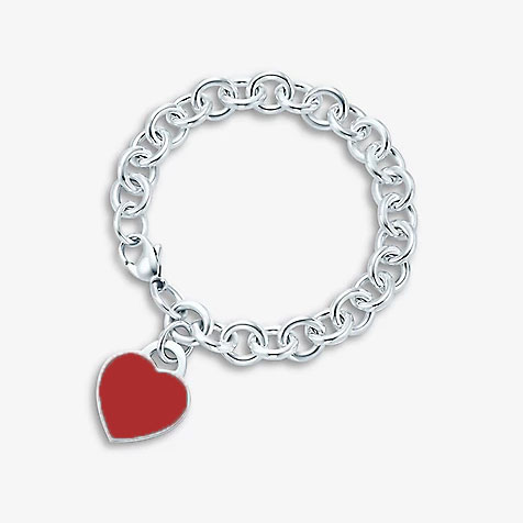 Tiffany & Co. Return to  Heart Tag Red Enamel Bracelet in Sterling Silver