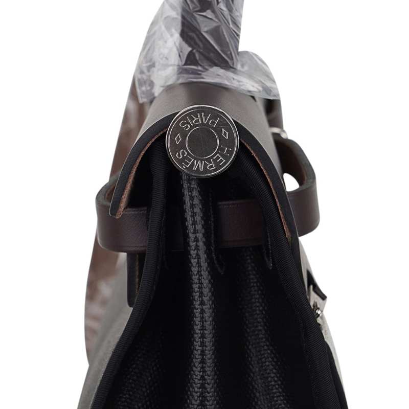 Herbag Zip 31 Bag Retourne Black Berline & Rouge Sellier Leather with Palladium Hardware