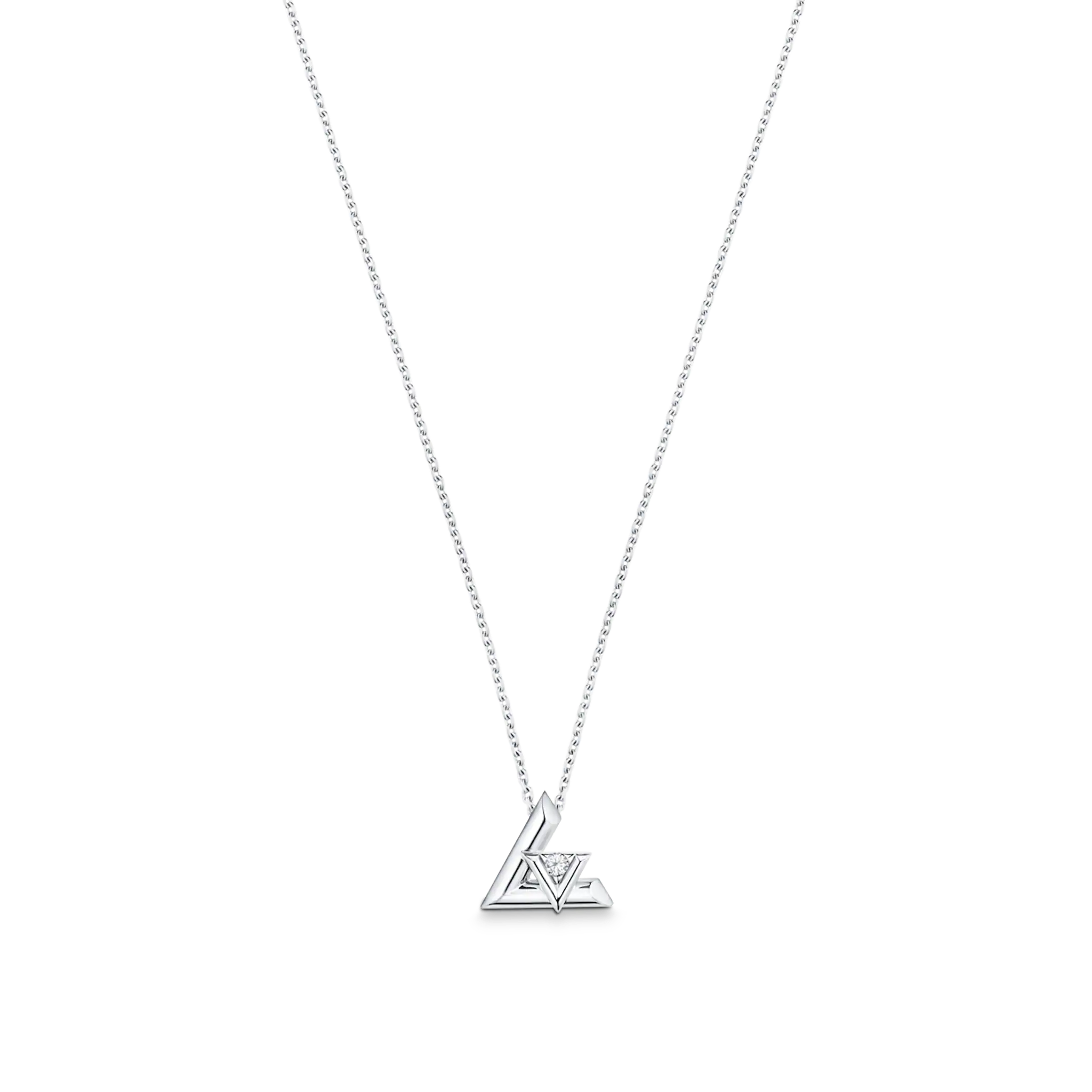 Louis Vuitton Volt One Small Pendant, White Gold And Diamond