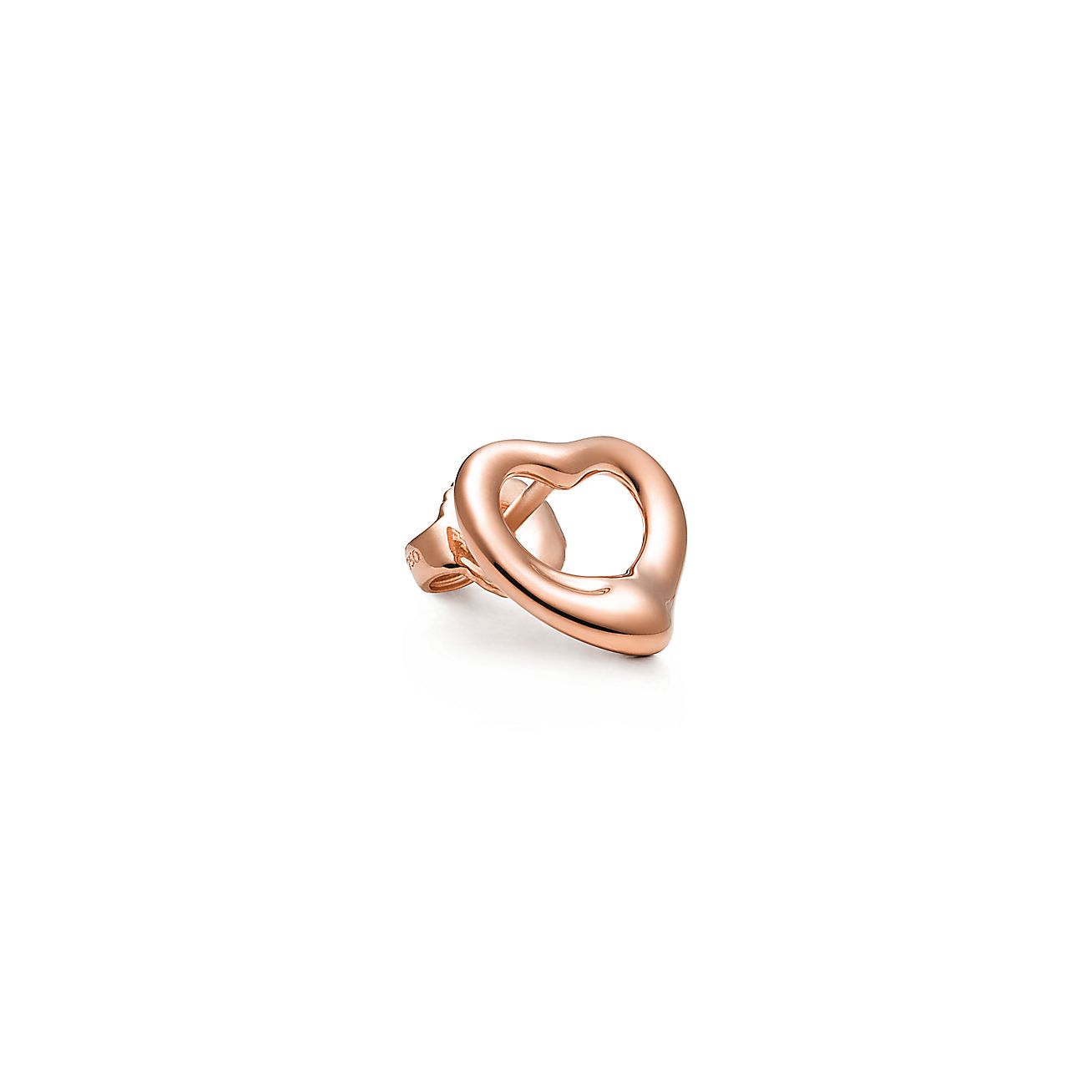 Tiffany & Co. Elsa Peretti Open Heart Stud Earrings in Rose Gold, 11 mm
