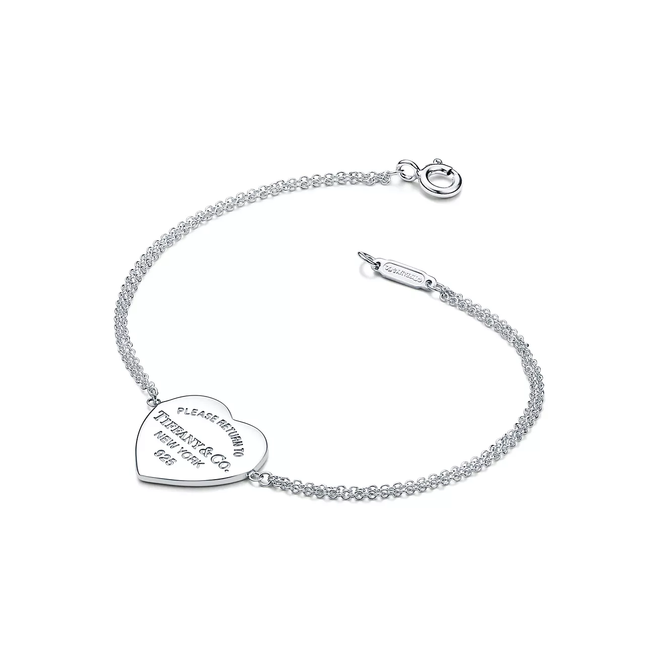 Tiffany & Co. Return to  Heart Tag Double Chain Bracelet in Silver, Small