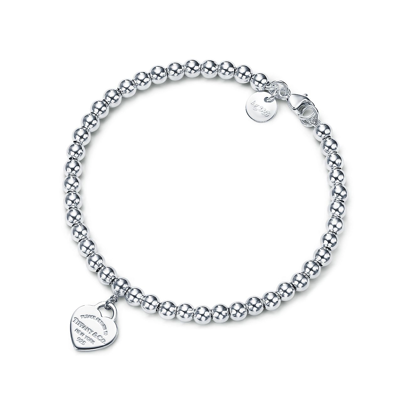 Tiffany & Co. Return to  Heart Tag Bead Bracelet in Silver