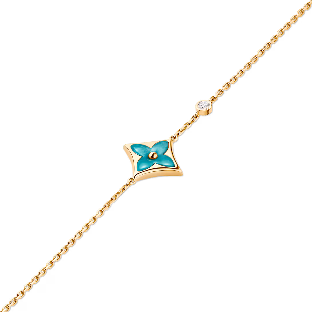 Louis Vuitton Color Blossom BB Star Bracelet, Yellow Gold, Amazonite and Diamond