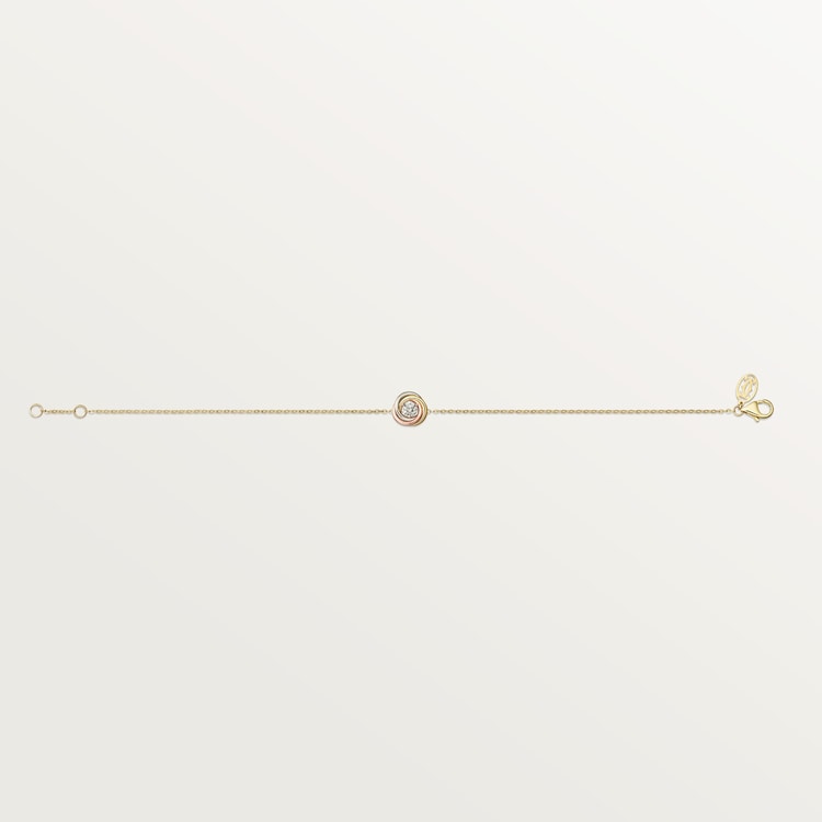 Cartier Trinity bracelet, on chain, 1 diamond