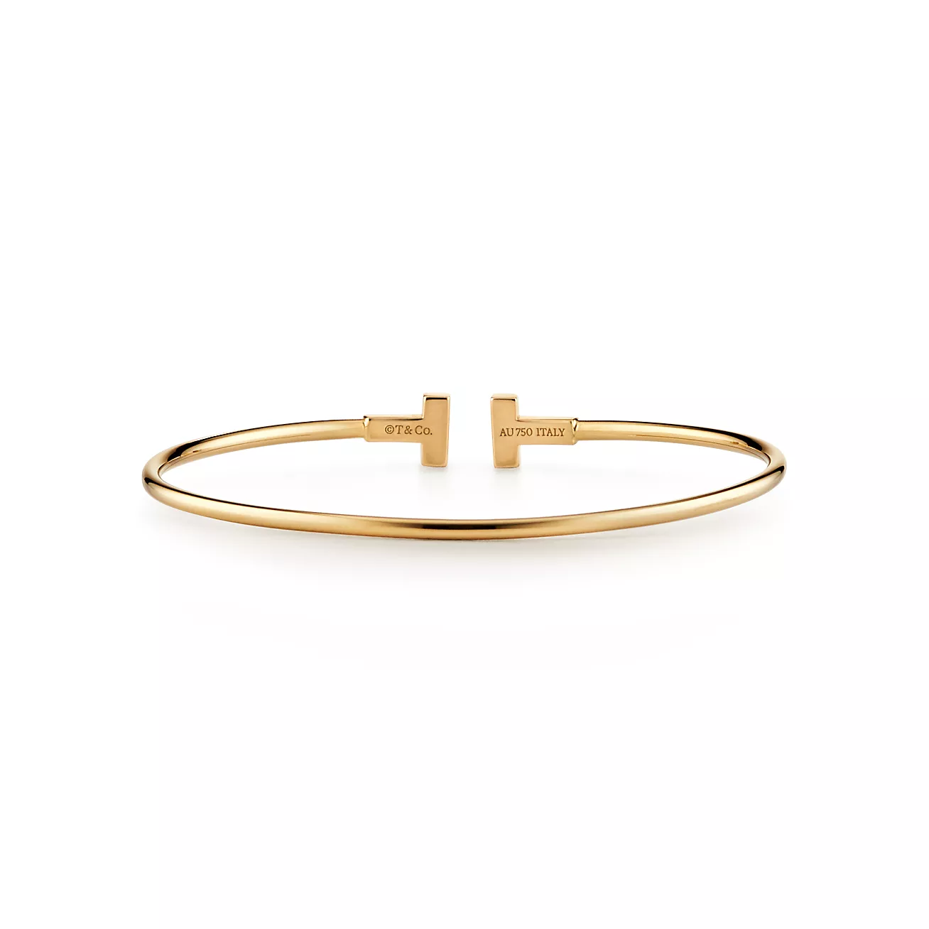 Tiffany & Co. T Narrow Wire Bracelet in Stainless steel and gold plating Gold