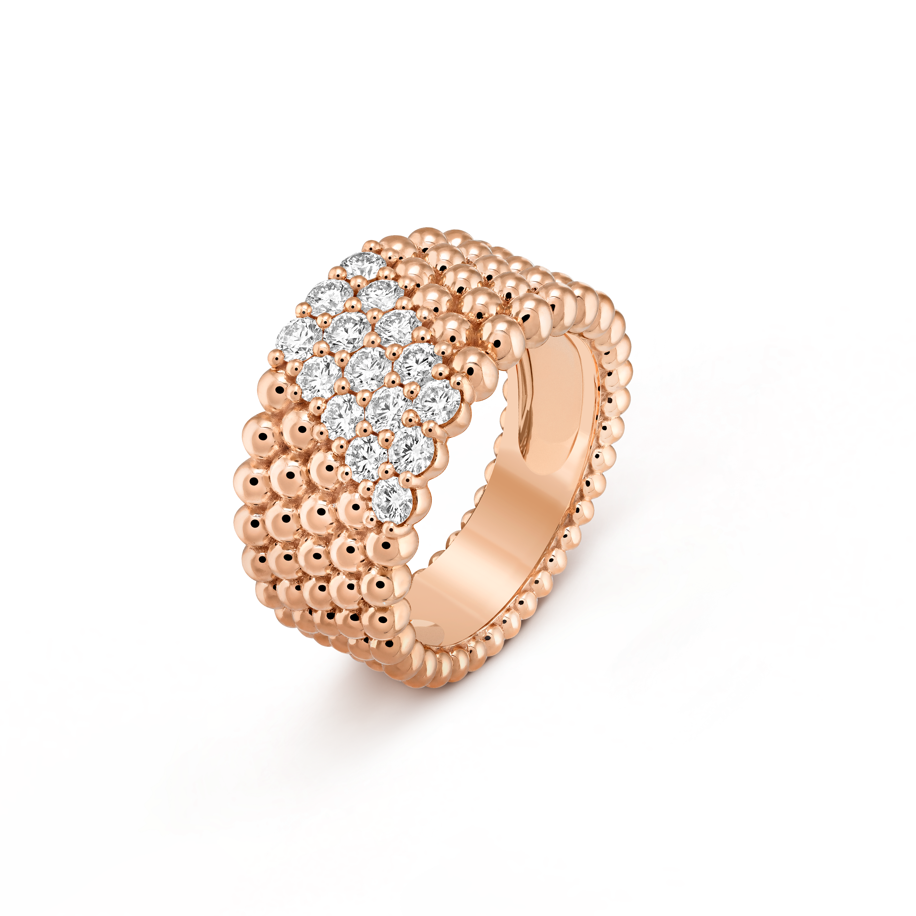 Van Cleef & Arpels Perlée diamonds ring, 5 rows