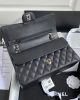 Chanel Classic Handbag Grained Calfskin & Silver Metal A01112