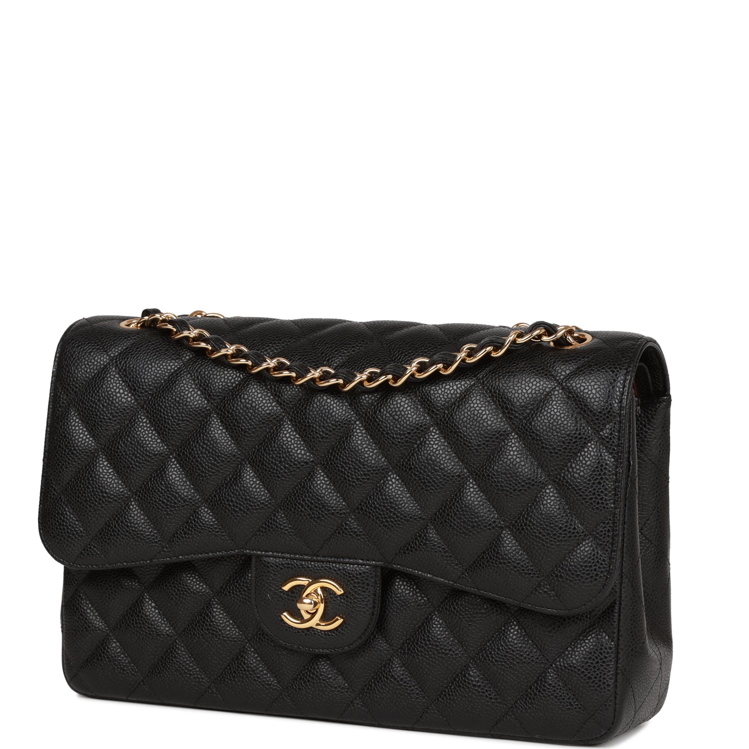 Jumbo Classic Double Flap Bag Black Caviar Gold Hardware