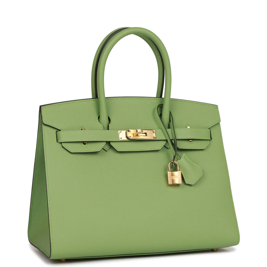 Birkin 35 Vert Criquet Epsom with Palladium Hardware