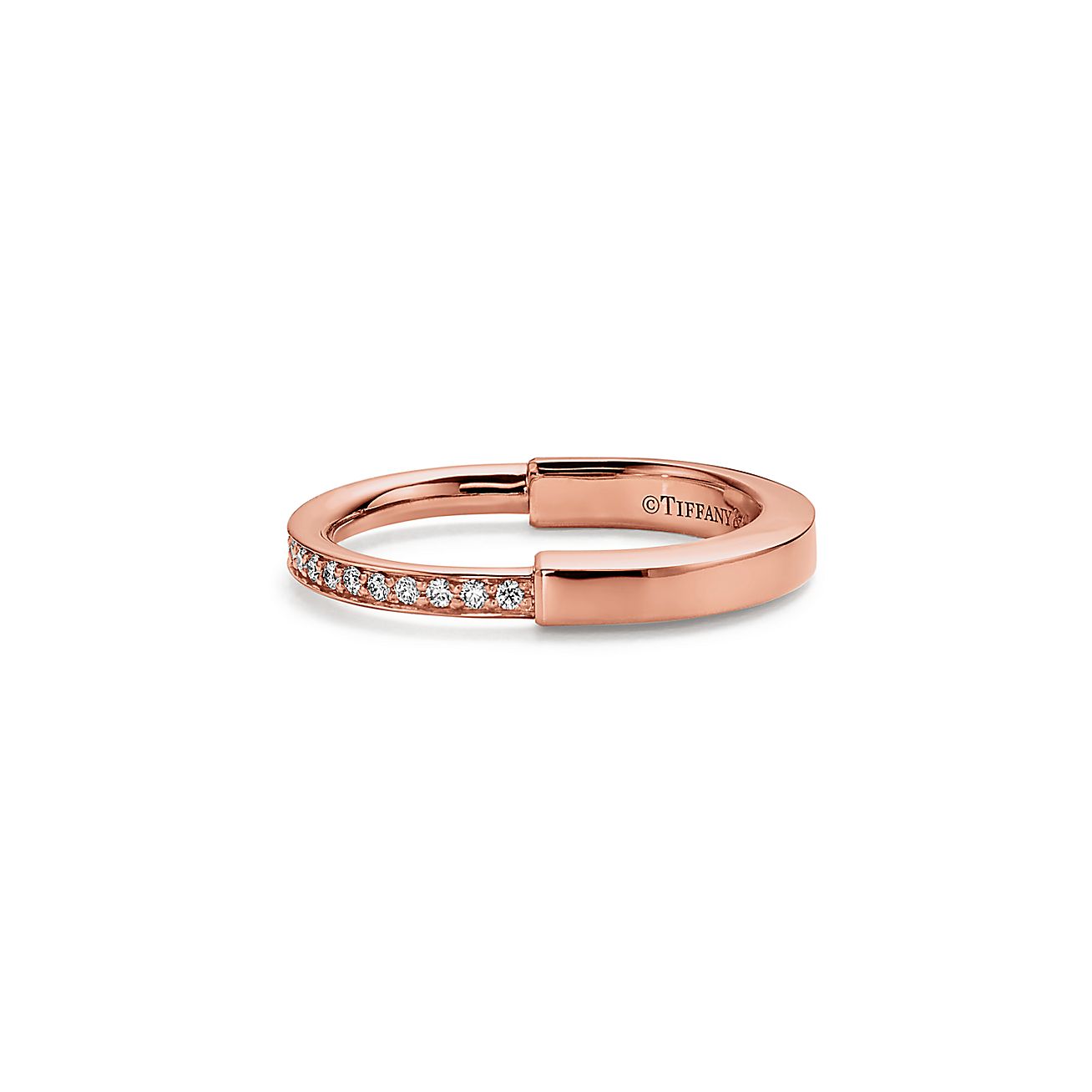 Tiffany & Co. Lock Ring in Rose Gold with Diamonds