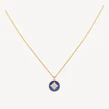 Louis Vuitton B Blossom Pendant, Yellow Gold, Lapis Lazuli and Diamonds