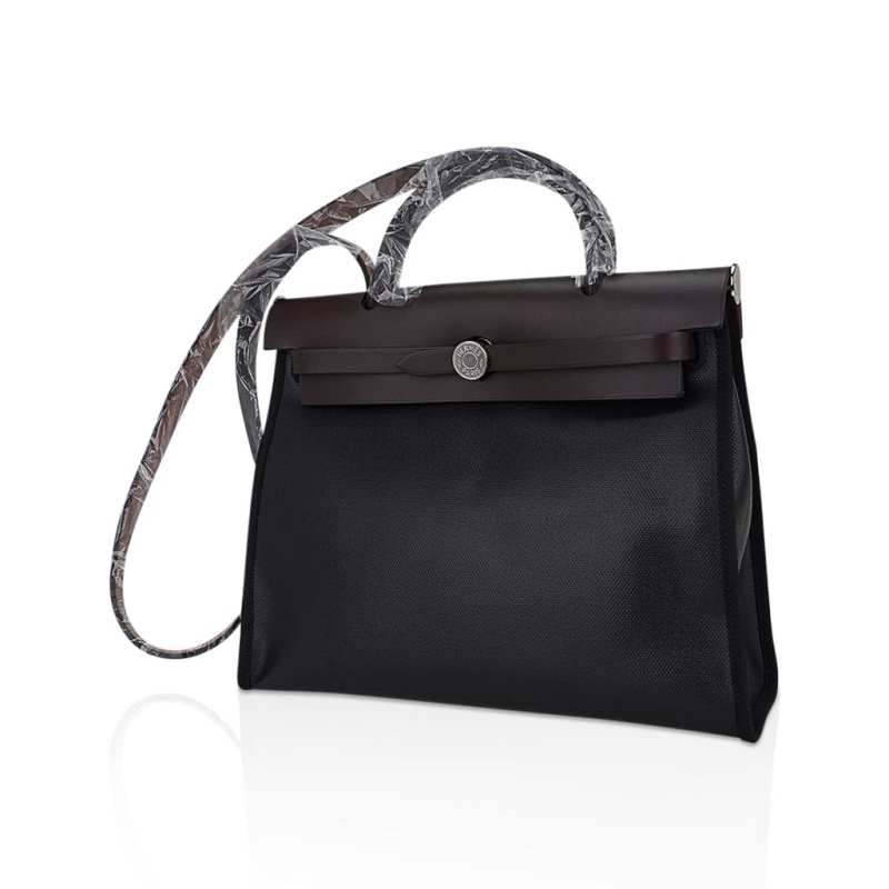 Herbag Zip 31 Bag Retourne Black Berline & Rouge Sellier Leather with Palladium Hardware