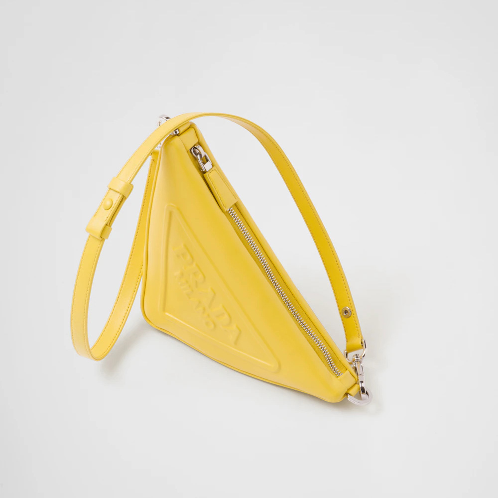 Triangle leather mini-bag
