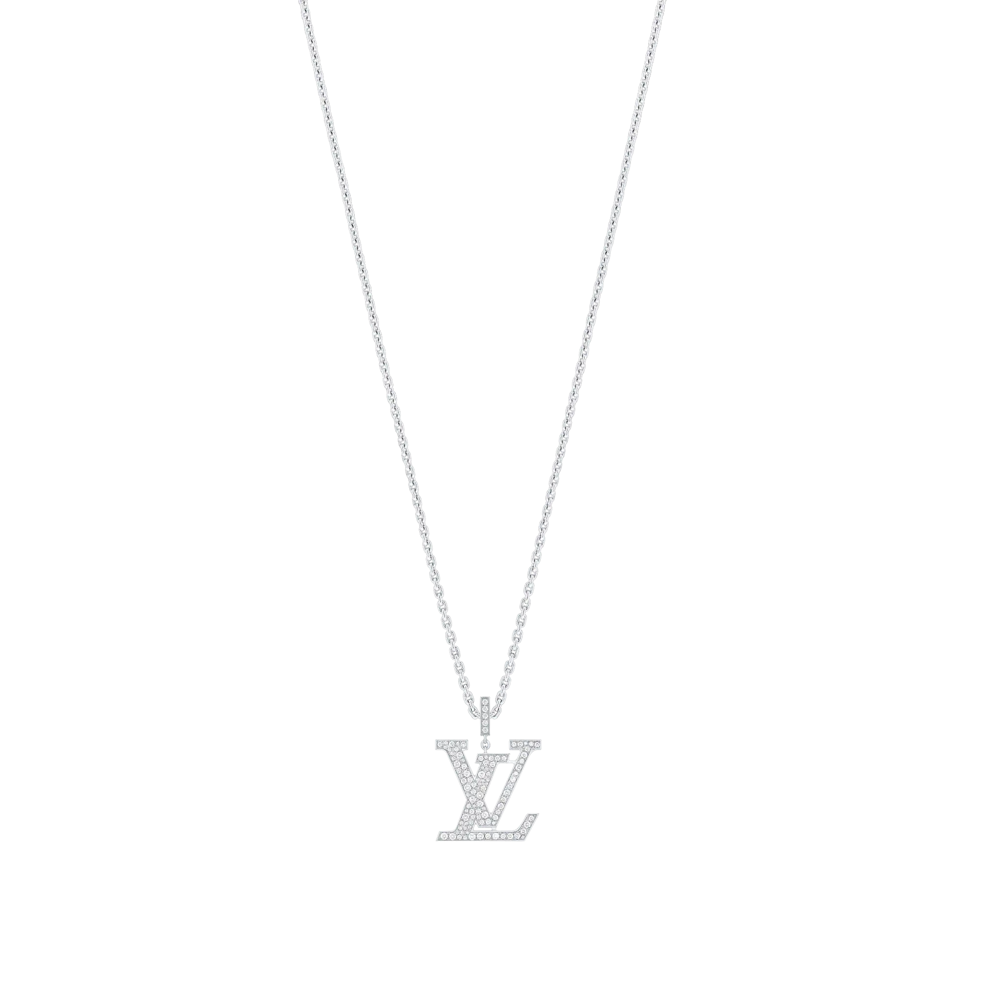 Louis Vuitton Large Pendant, White Gold And Diamonds