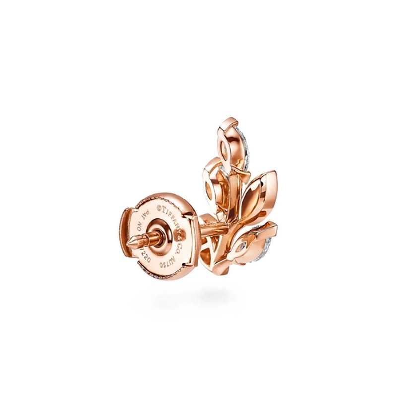 Tiffany & Co. VictoriaTM Diamond Branch Earrings in Stainless steel and gold plating Rose Gold