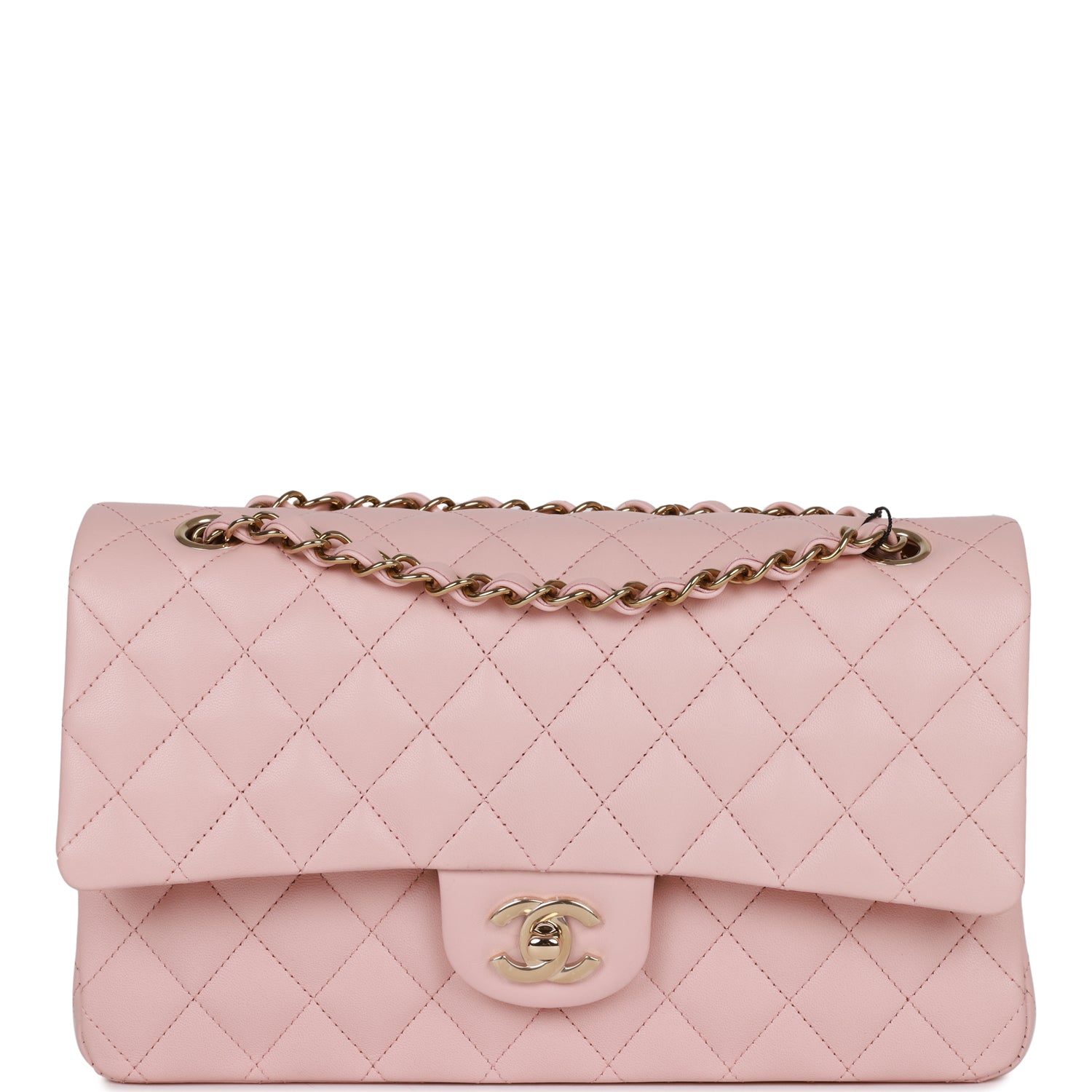 Medium Classic Double Flap Bag Light Pink Caviar Light Gold Hardware