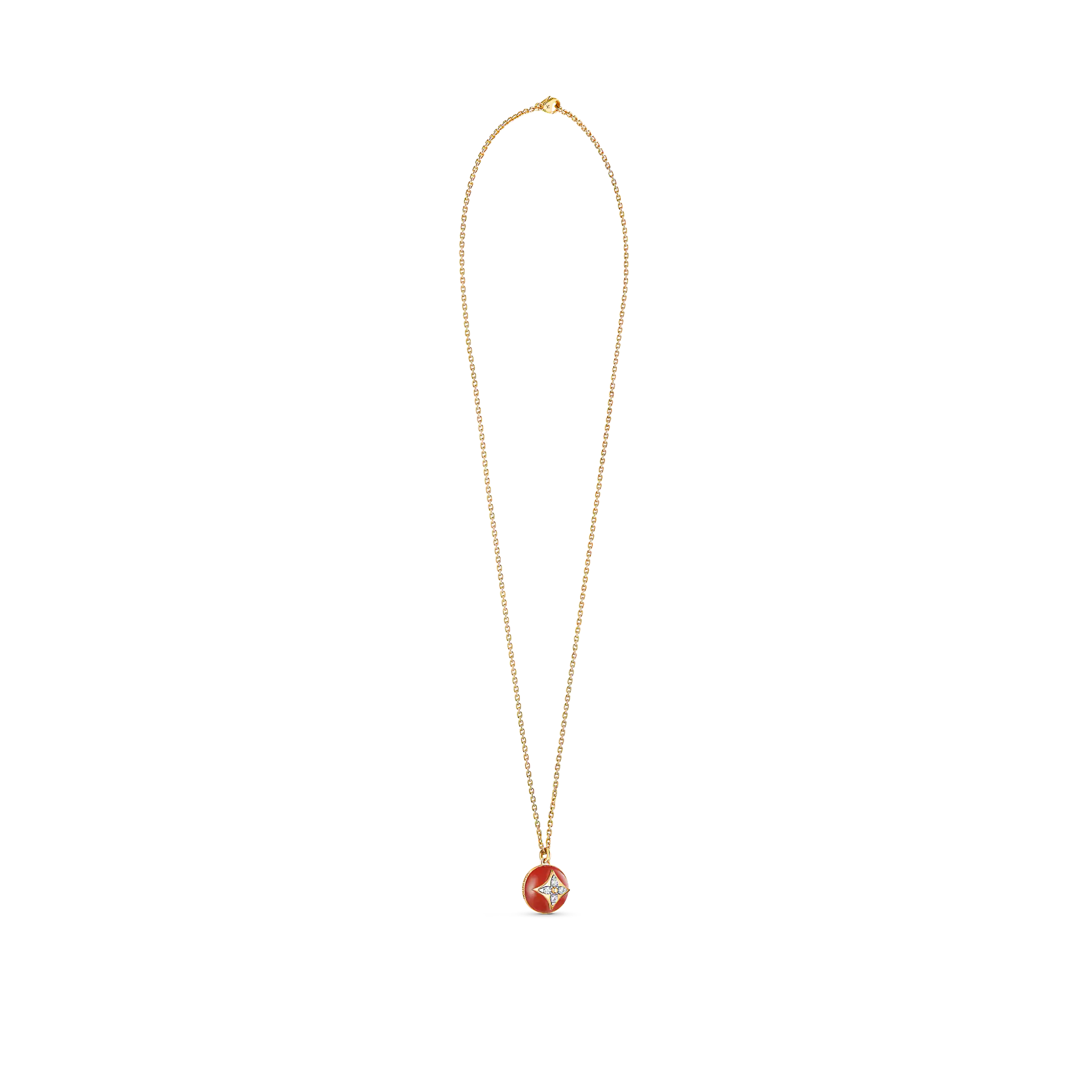 Louis Vuitton B Blossom Pendant, Yellow Gold, White Gold, Cornelian And Diamonds
