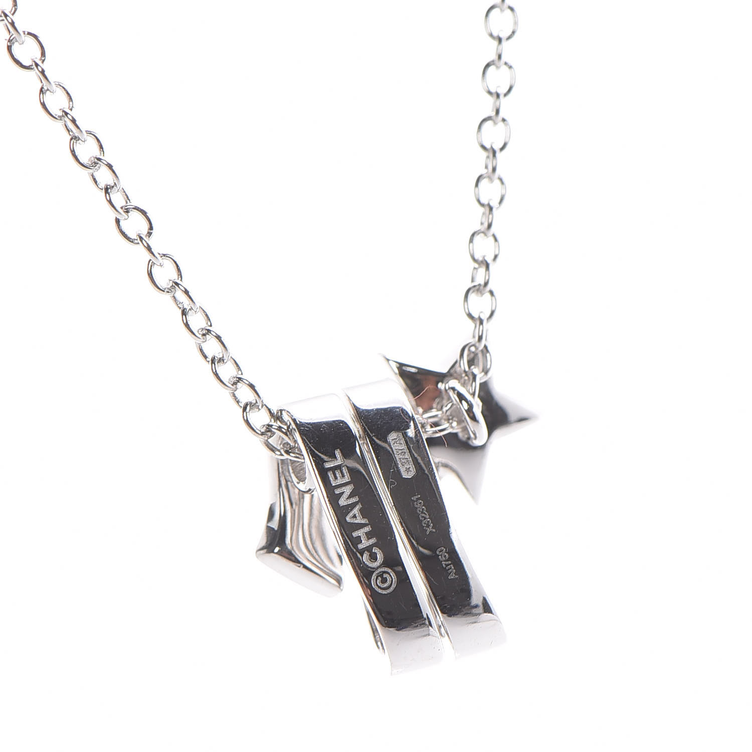 Stainless steel and gold plating White Gold Diamond Etoile Filante Pendant Necklace