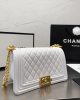 CHANEL CAVIAR QUILTED MEDIUM BOY FLAP IVORY