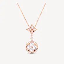 Louis Vuitton Color Blossom Necklace, Pink Gold, Pink Mother-Of-Pearl, White Mother-Of-Pearl And Diamond