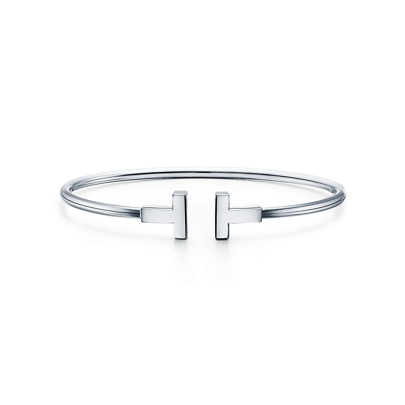 Tiffany & Co. T Wire Bracelet in Stainless steel and gold plating White Gold