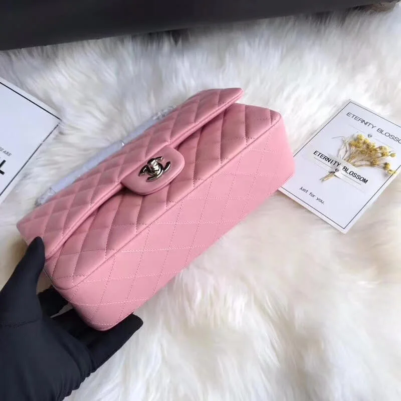 Chanel 1112 Pink Medium Size 2.55 Lambskin Leather Flap Bag