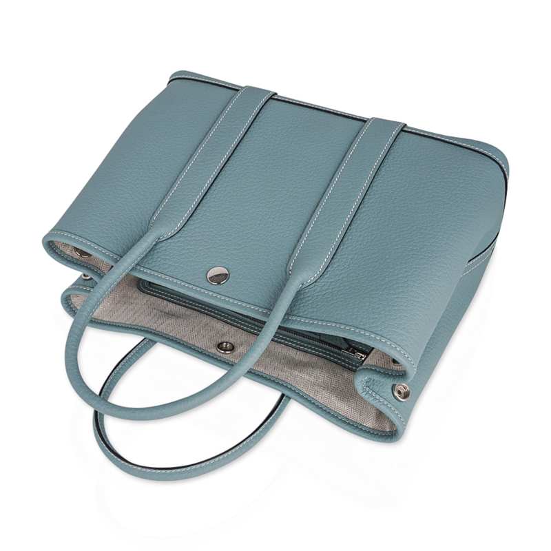 Bag Garden Party 30 Bag Ciel / Vache Country Leather Palladium New w/Box