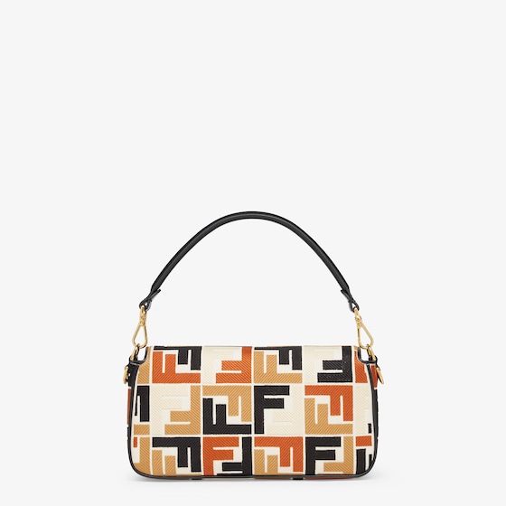 Fendi Baguette Multicolor canvas bag with FF embroidery
