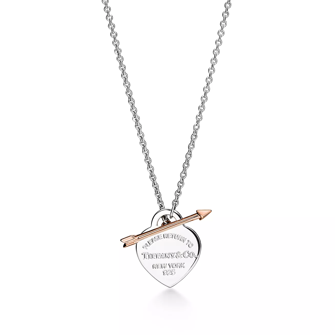 Tiffany & Co. Return to  Lovestruck Heart Tag Pendant in Silver and Rose Gold, Medium