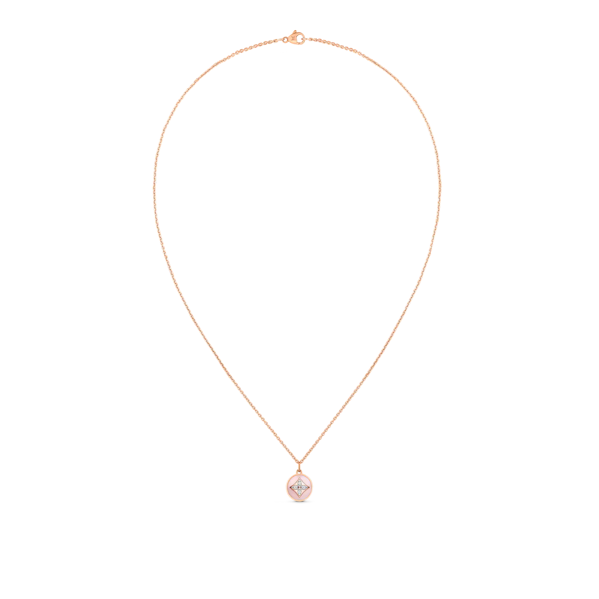 Louis Vuitton B Blossom Pendant, Pink Gold, White Gold, Pink Opal And Diamonds