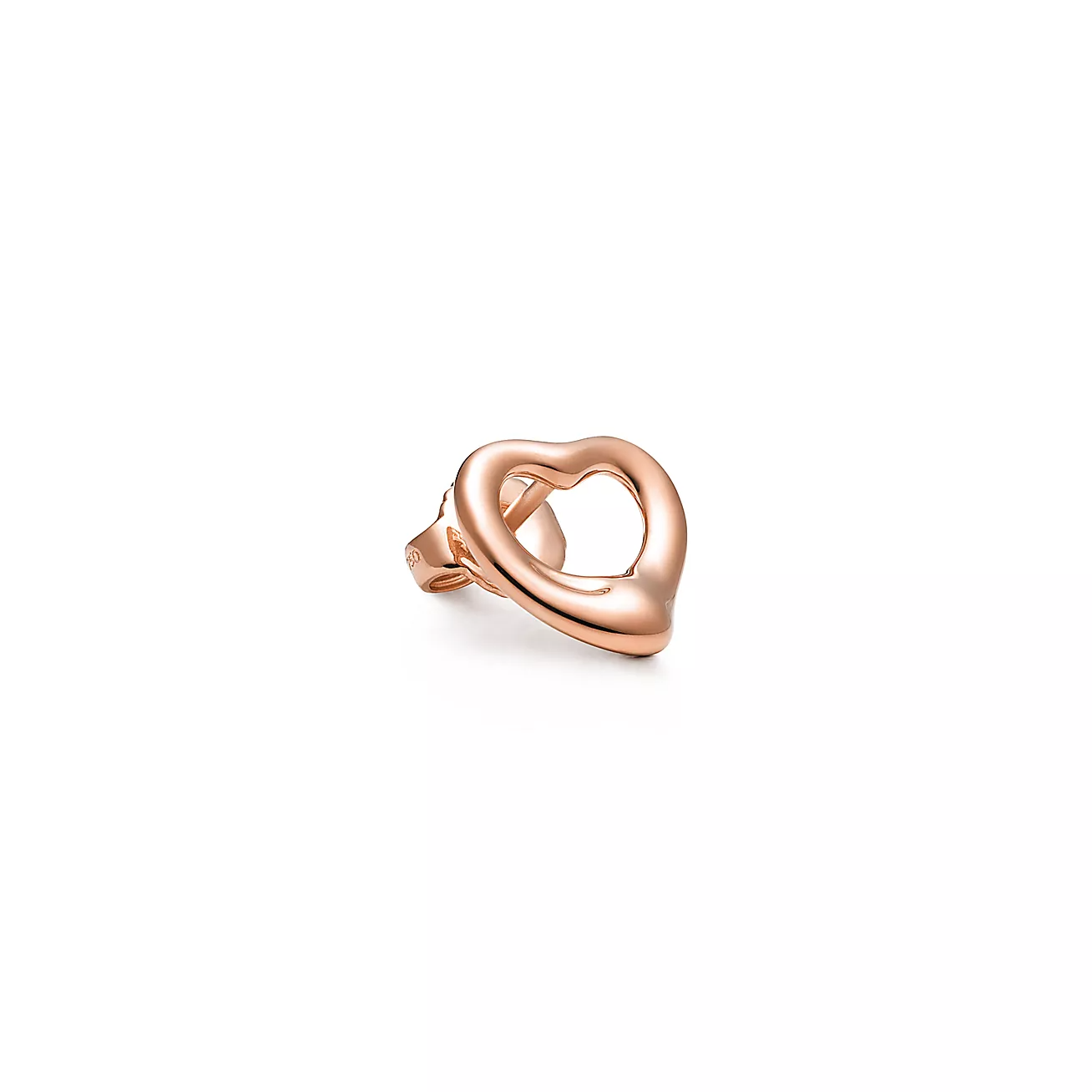 Tiffany & Co. Elsa Peretti Open Heart Stud Earrings in Rose Gold, 11 mm